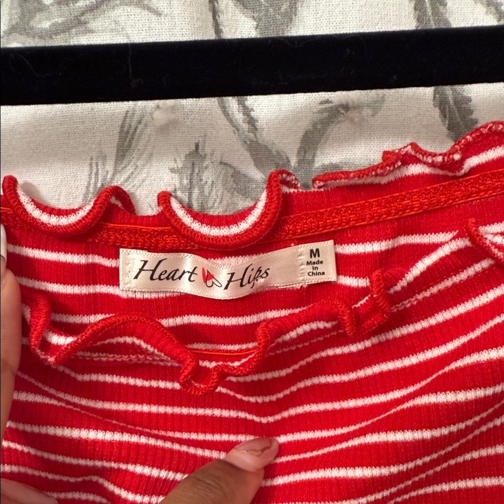 Heart Hips Red and White Striped Mini Dress - Picture 2 of 6